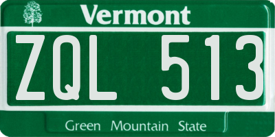 VT license plate ZQL513