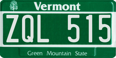 VT license plate ZQL515
