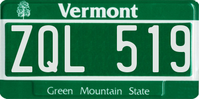 VT license plate ZQL519
