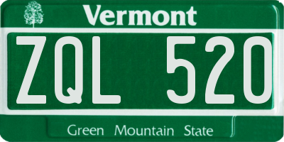 VT license plate ZQL520