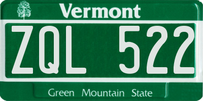 VT license plate ZQL522