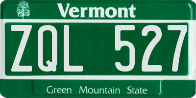 VT license plate ZQL527