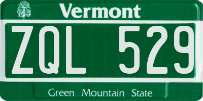 VT license plate ZQL529