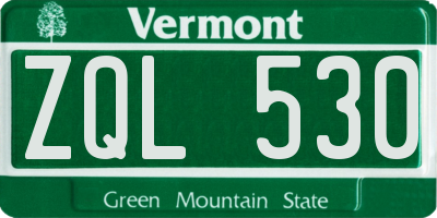 VT license plate ZQL530