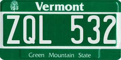 VT license plate ZQL532