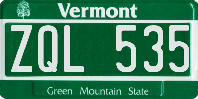 VT license plate ZQL535