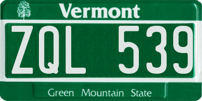 VT license plate ZQL539