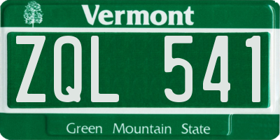 VT license plate ZQL541