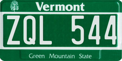 VT license plate ZQL544