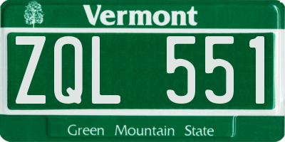 VT license plate ZQL551