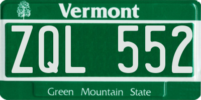 VT license plate ZQL552