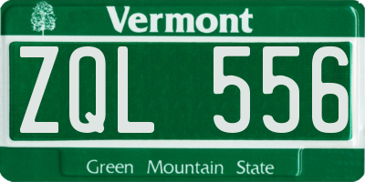 VT license plate ZQL556