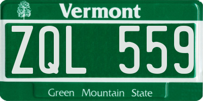 VT license plate ZQL559