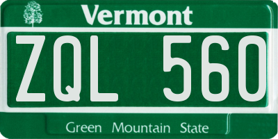 VT license plate ZQL560