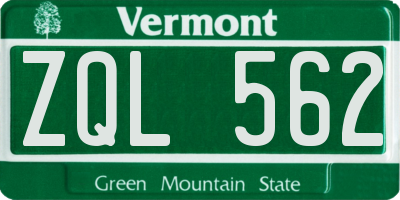 VT license plate ZQL562