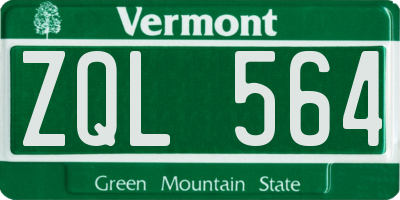 VT license plate ZQL564