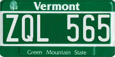 VT license plate ZQL565