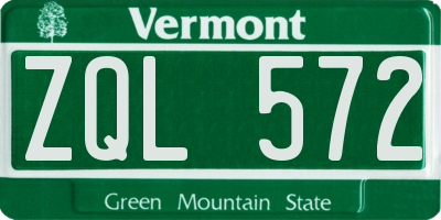 VT license plate ZQL572