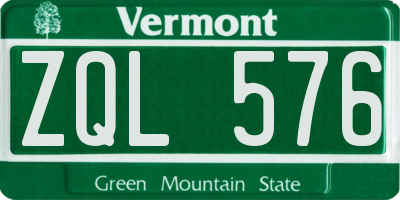 VT license plate ZQL576