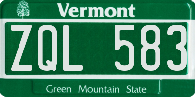 VT license plate ZQL583