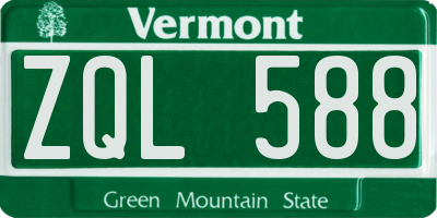 VT license plate ZQL588