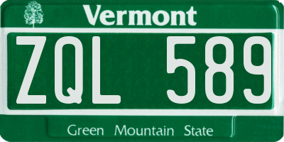 VT license plate ZQL589