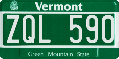VT license plate ZQL590