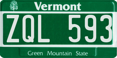 VT license plate ZQL593