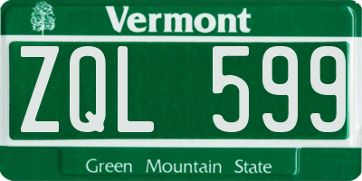 VT license plate ZQL599