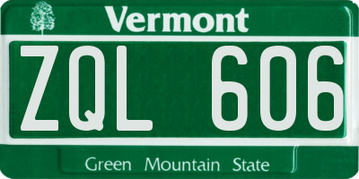 VT license plate ZQL606