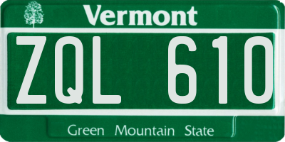 VT license plate ZQL610