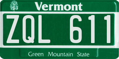 VT license plate ZQL611