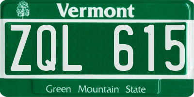 VT license plate ZQL615
