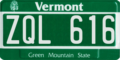 VT license plate ZQL616