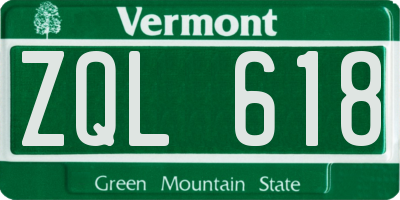 VT license plate ZQL618