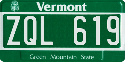 VT license plate ZQL619