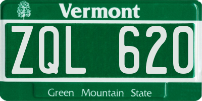 VT license plate ZQL620