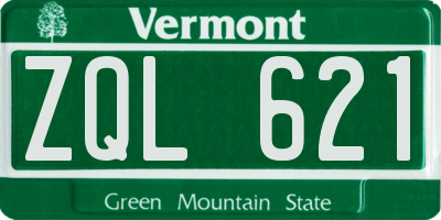 VT license plate ZQL621