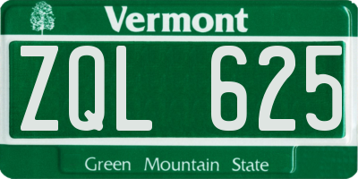 VT license plate ZQL625