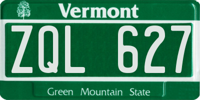 VT license plate ZQL627