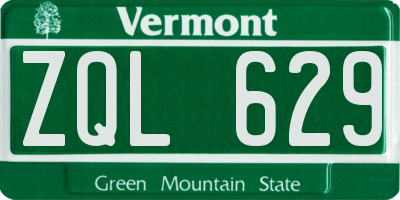 VT license plate ZQL629