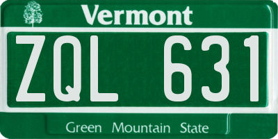 VT license plate ZQL631
