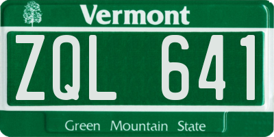 VT license plate ZQL641