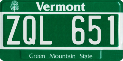 VT license plate ZQL651