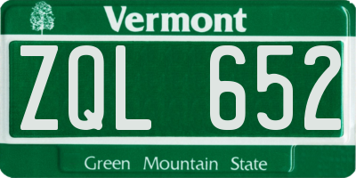 VT license plate ZQL652