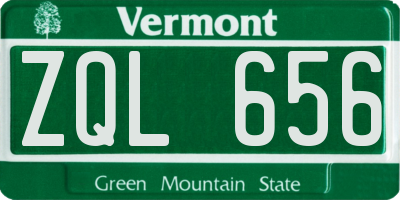 VT license plate ZQL656