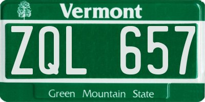 VT license plate ZQL657