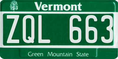 VT license plate ZQL663