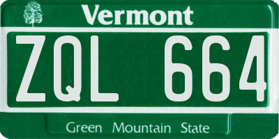 VT license plate ZQL664