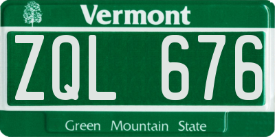 VT license plate ZQL676